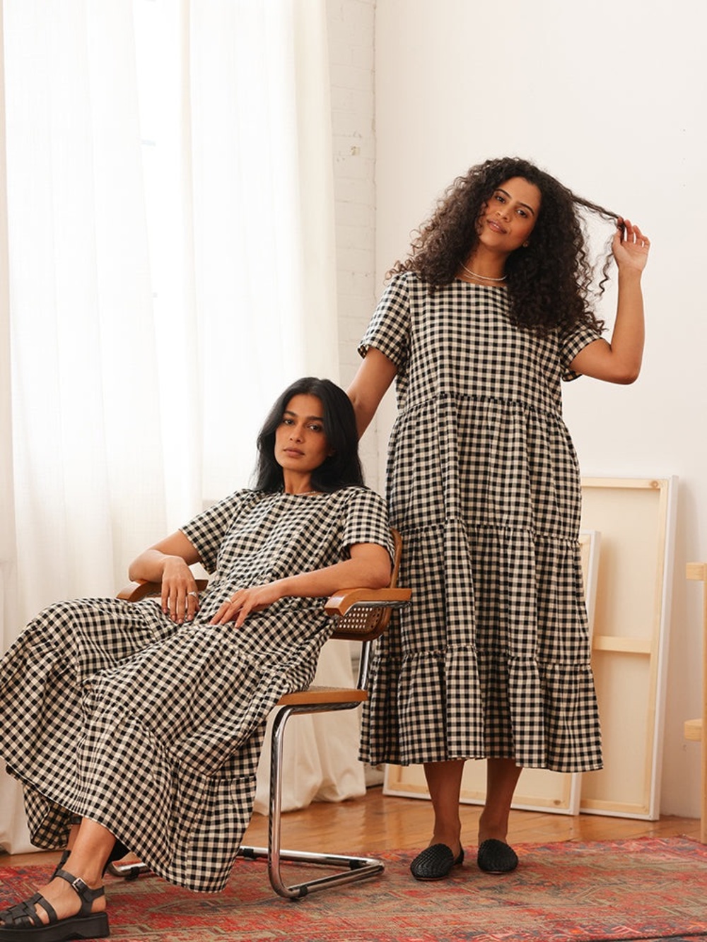 Tradlands Chalet Three Tiered Plaid Midi Dress Size XS
